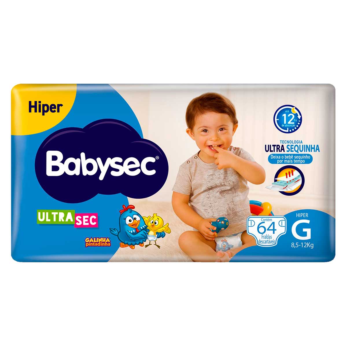 Imagem do produto FRALDA DESCARTAVEL BABYSEC ULTRA HIPER TAMANHO G COM 64 UNIDADES