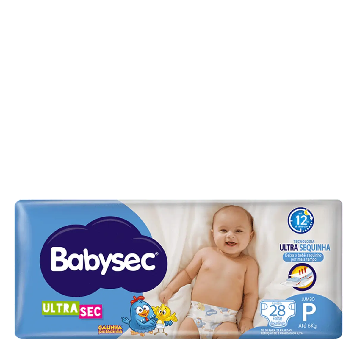 Imagem do produto FRALDA DESCARTAVEL BABYSEC ULTRA JUMBO TAMANHO P COM 28 UNIDADES