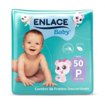 Imagem do produto FRALDA DESCARTAVEL ENLACE BABY MEGA TAMANHO P COM 50 UNIDADES