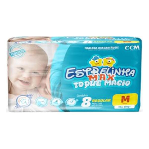 Imagem do produto FRALDA DESCARTAVEL ESTRELINHA MAX REGULAR TAMANHO M COM 8 UNIDADES