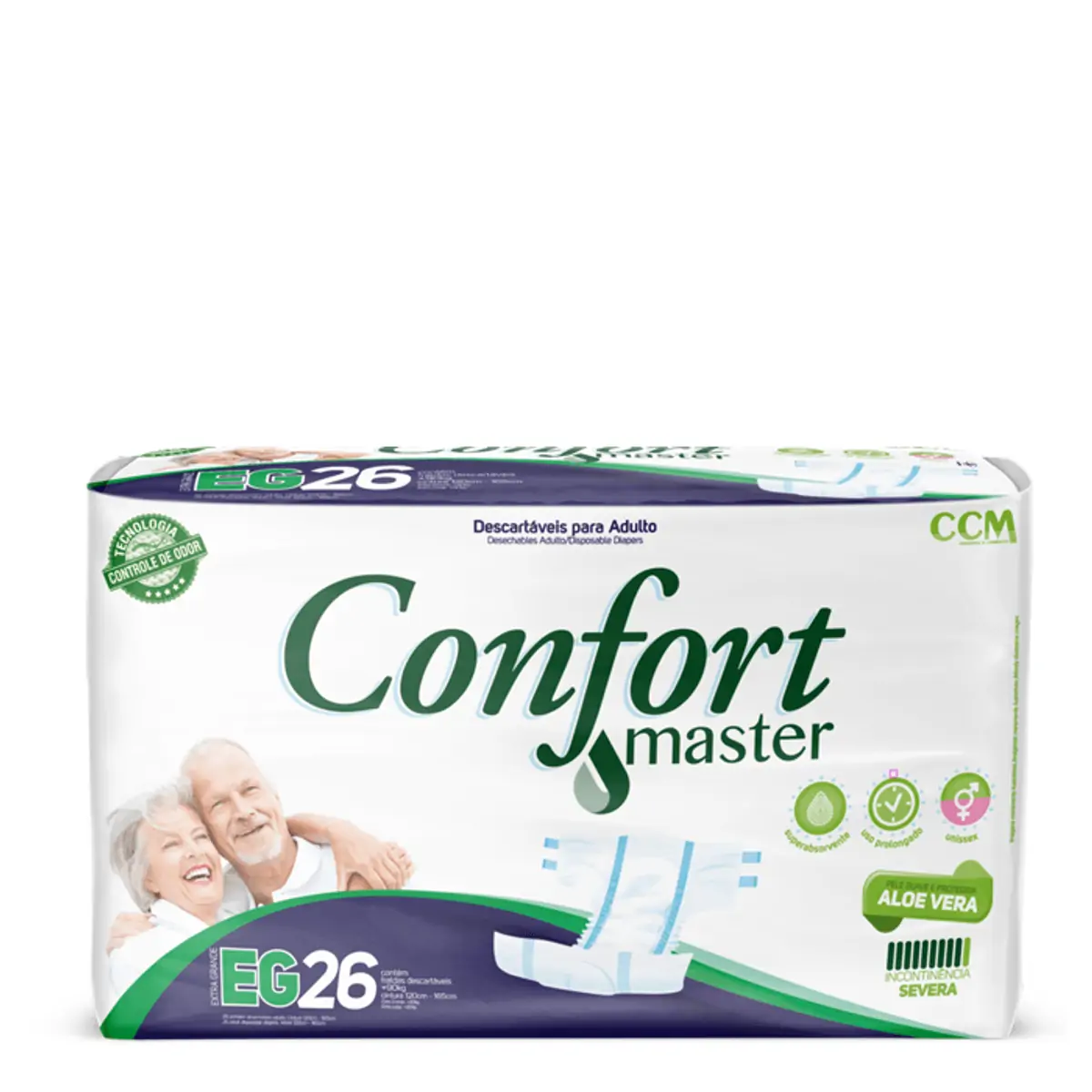 Imagem do produto FRALDA DESCARTAVEL GERIATRICA CONFORT MASTER ECONOMICA TAMANHO EG PACOTE COM 26 UNIDADES