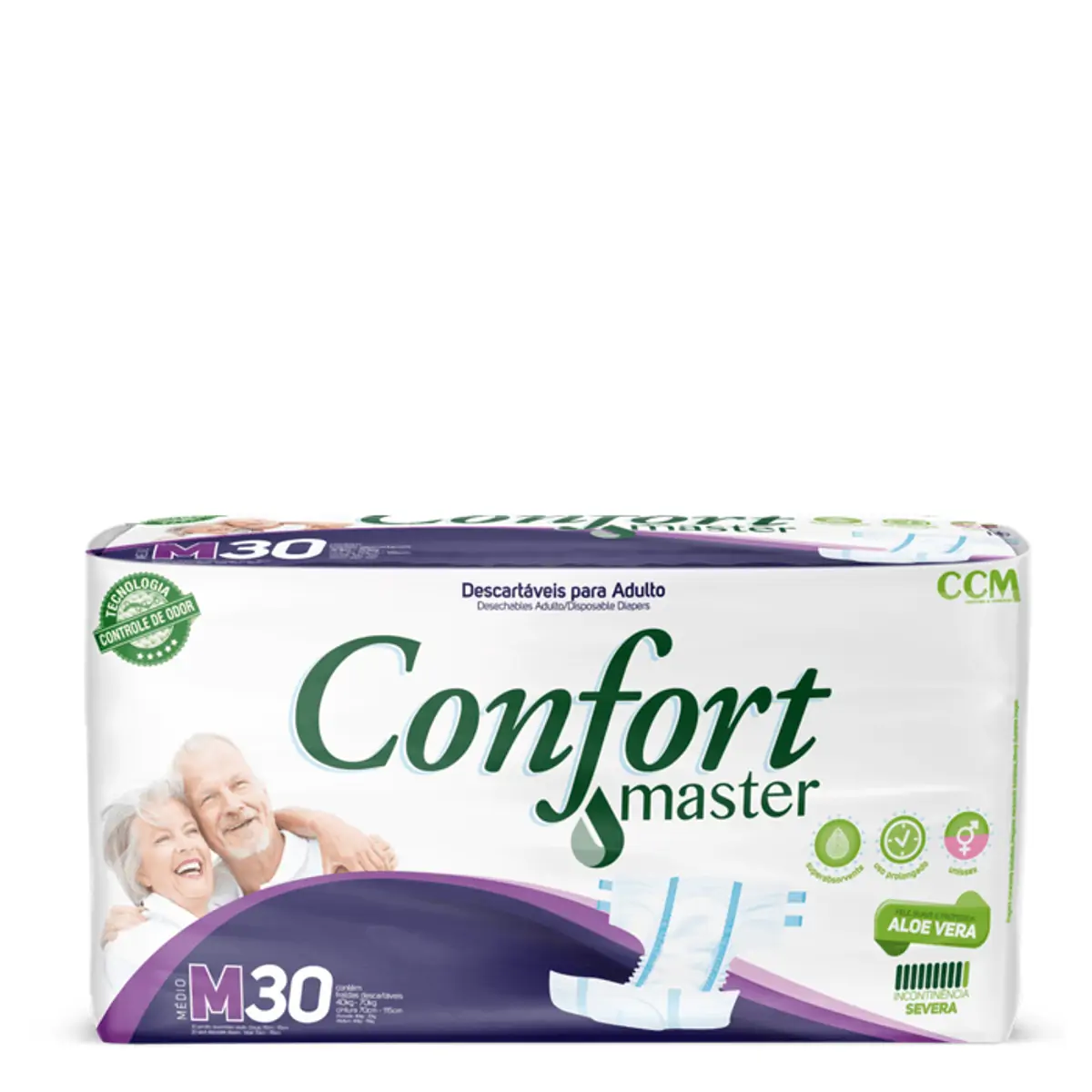 Imagem do produto FRALDA DESCARTAVEL GERIATRICA CONFORT MASTER ECONOMICA TAMANHO M PACOTE COM 30 UNIDADES