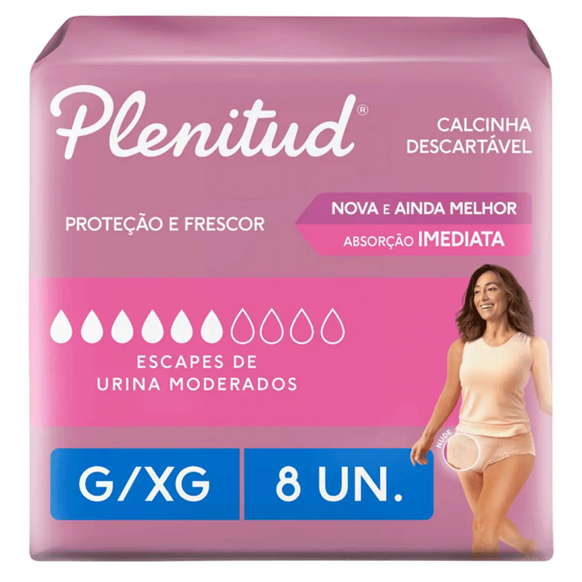 Imagem do produto FRALDA DESCARTAVEL GERIATRICA PLENITUD ACTIVE MULHER TAMANHO G/XG COM 8 UNIDADES