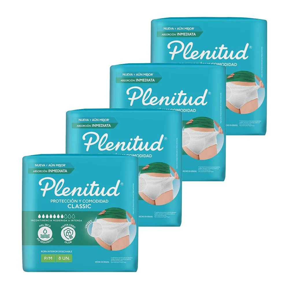 Imagem do produto FRALDA DESCARTAVEL GERIATRICA PLENITUD CLASSIC TAMANHO P/M COM 8 UNIDADES