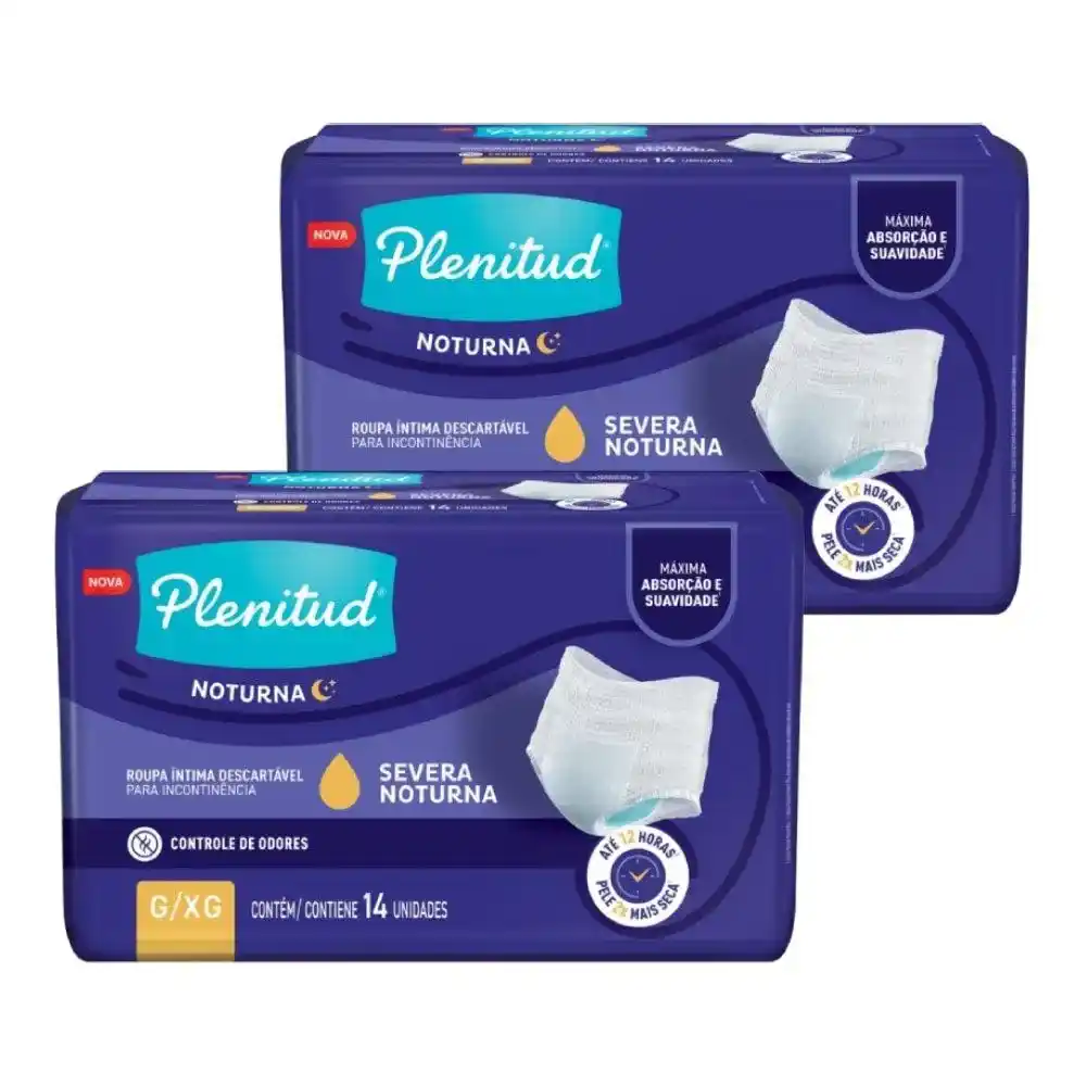 Imagem do produto FRALDA DESCARTAVEL GERIATRICA PLENITUD NOTURNA TAMANHO G/XG COM 14 UNIDADES