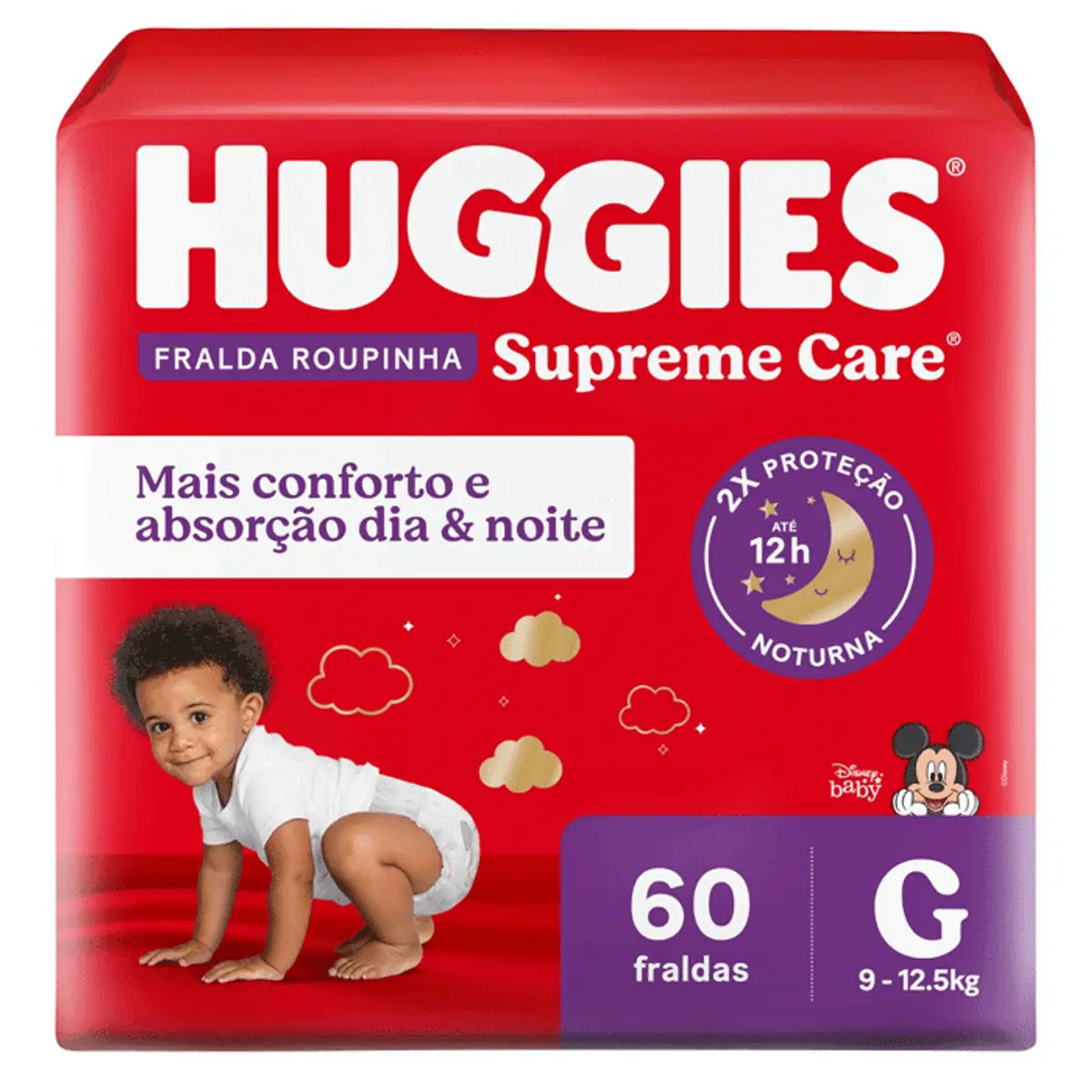 Imagem do produto FRALDA DESCARTAVEL HUGGIES SUPREME CARE ROUPINHA HIPER TAMANHO G COM 60 UNIDADES