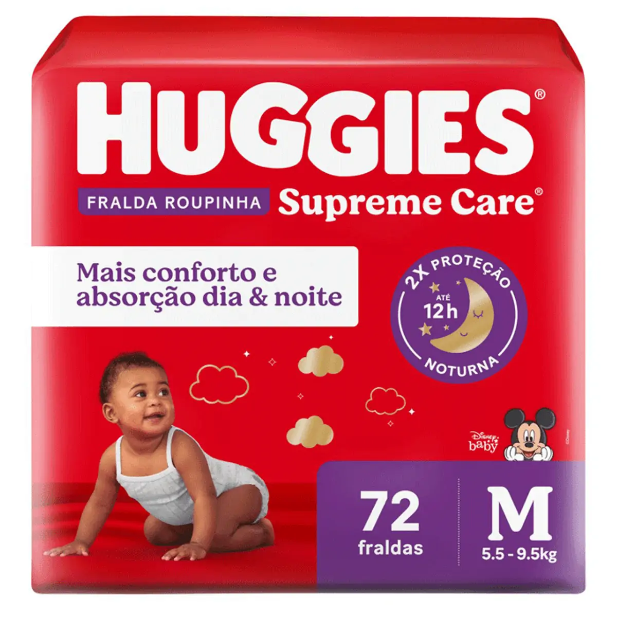 Thumbnail de FRALDA DESCARTAVEL HUGGIES SUPREME CARE ROUPINHA HIPER TAMANHO M COM 72 UNIDADES