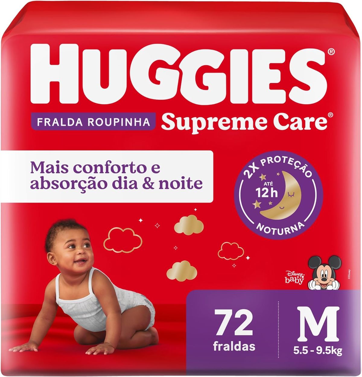 Imagem do produto FRALDA DESCARTAVEL HUGGIES SUPREME CARE ROUPINHA HIPER TAMANHO M COM 72 UNIDADES