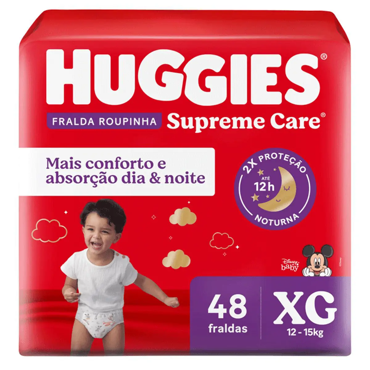 Imagem do produto FRALDA DESCARTAVEL HUGGIES SUPREME CARE ROUPINHA HIPER TAMANHO XG COM 48 UNIDADES