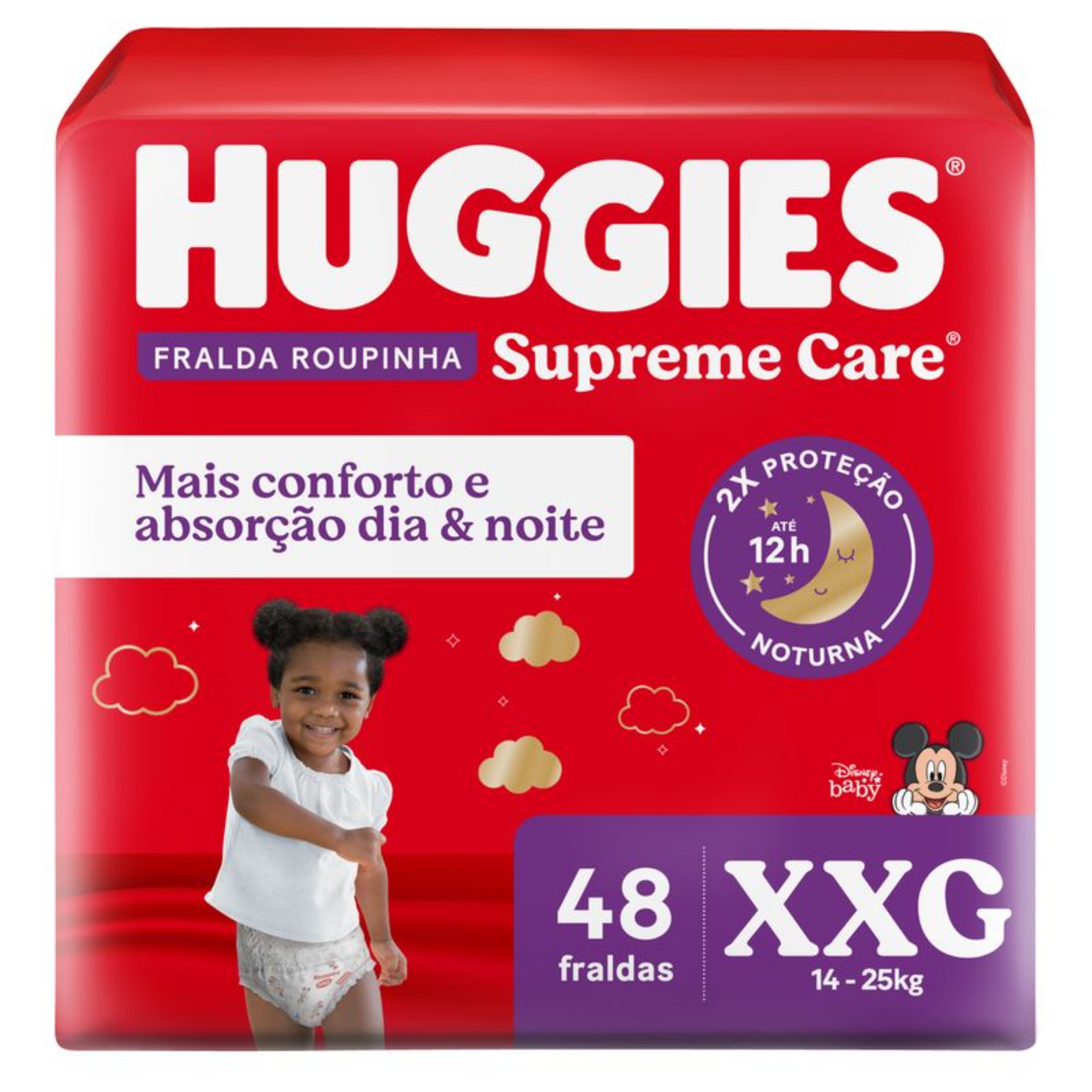 Imagem do produto FRALDA DESCARTAVEL HUGGIES SUPREME CARE ROUPINHA HIPER TAMANHO XXG COM 48 UNIDADES