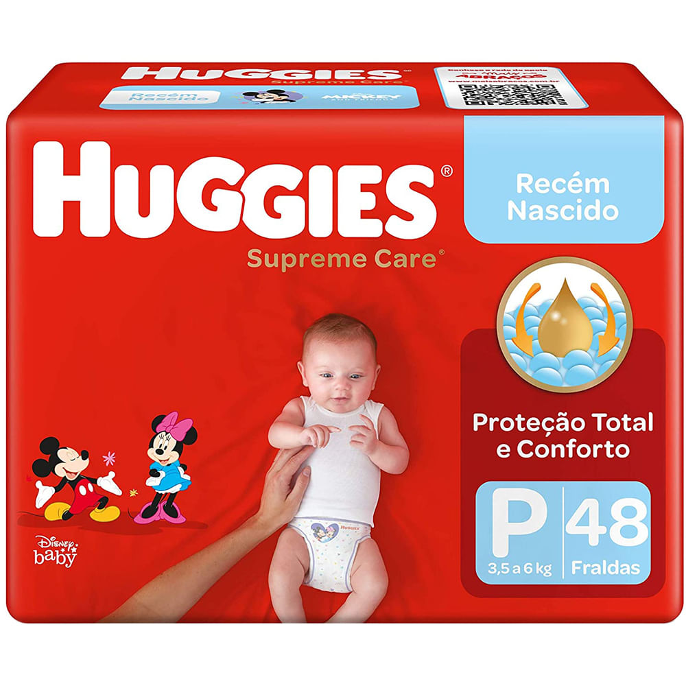 Imagem do produto FRALDA DESCARTAVEL HUGGIES SUPREME CARE TAMANHO P COM 48 UNIDADES