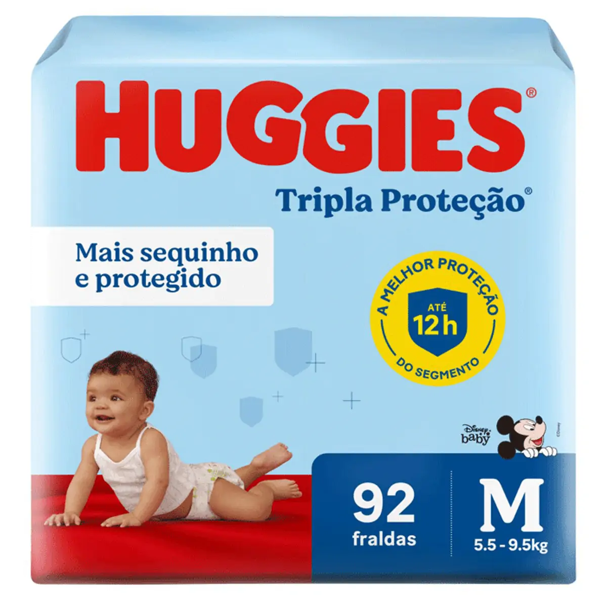 Imagem do produto FRALDA DESCARTAVEL HUGGIES TRIPLA PROTECAO HIPER TAMANHO M COM 92 UNIDADES