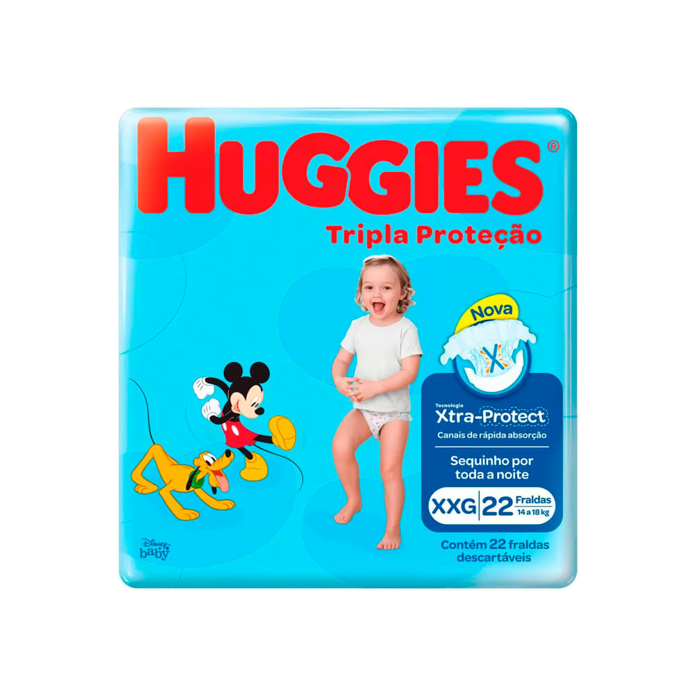 Imagem do produto FRALDA DESCARTAVEL HUGGIES TRIPLA PROTECAO JUMBINHO TAMANHO XXG COM 22 UNIDADES