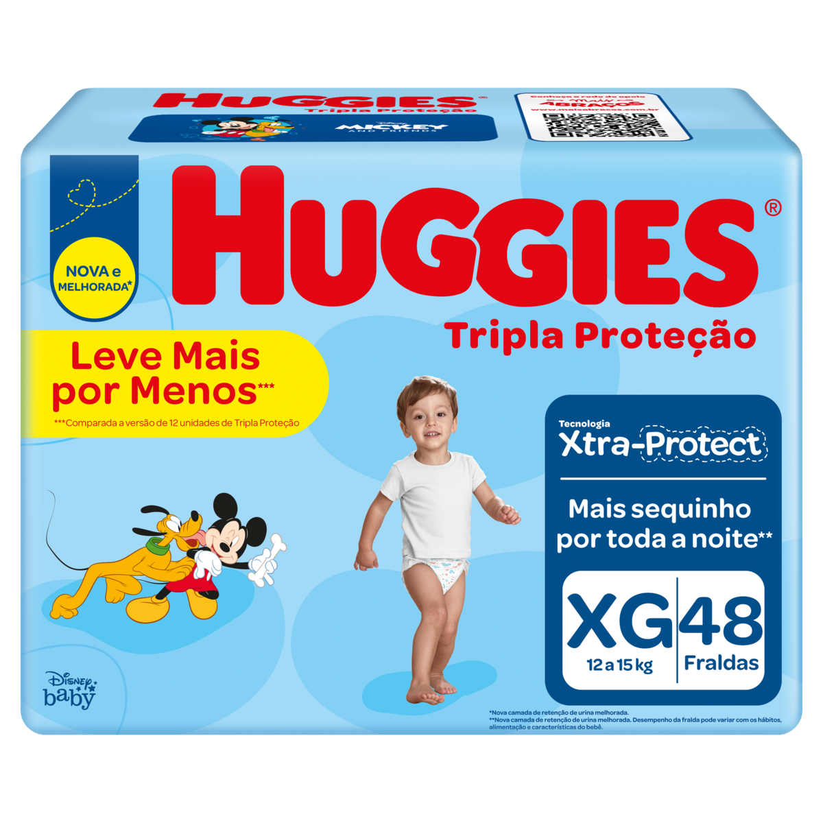 Imagem do produto FRALDA DESCARTAVEL HUGGIES TRIPLA PROTECAO MEGA TAMANHO XG COM 48 UNIDADES