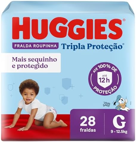 Imagem do produto FRALDA DESCARTAVEL HUGGIES TRIPLA PROTECAO ROUPINHA MEGA TAMANHO XXG COM 22 UNIDADES