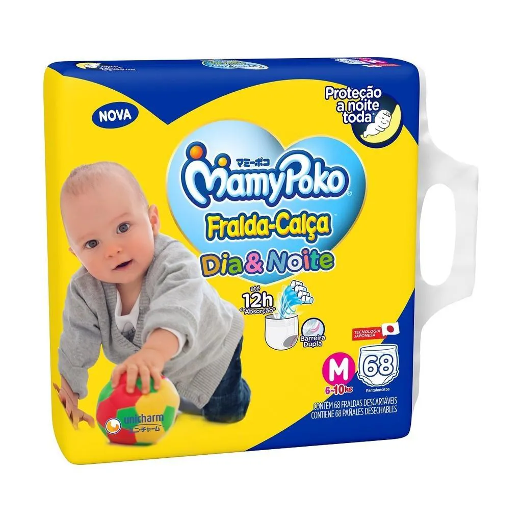 Imagem do produto FRALDA DESCARTAVEL MAMYPOKO CALCA DIA E NOITE HIPER TAMANHO M COM 68 UNIDADES