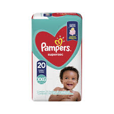 Imagem do produto FRALDA DESCARTAVEL PAMPERS SUPERSEC PACOTE TAMANHO XXG COM 20 UNIDADES