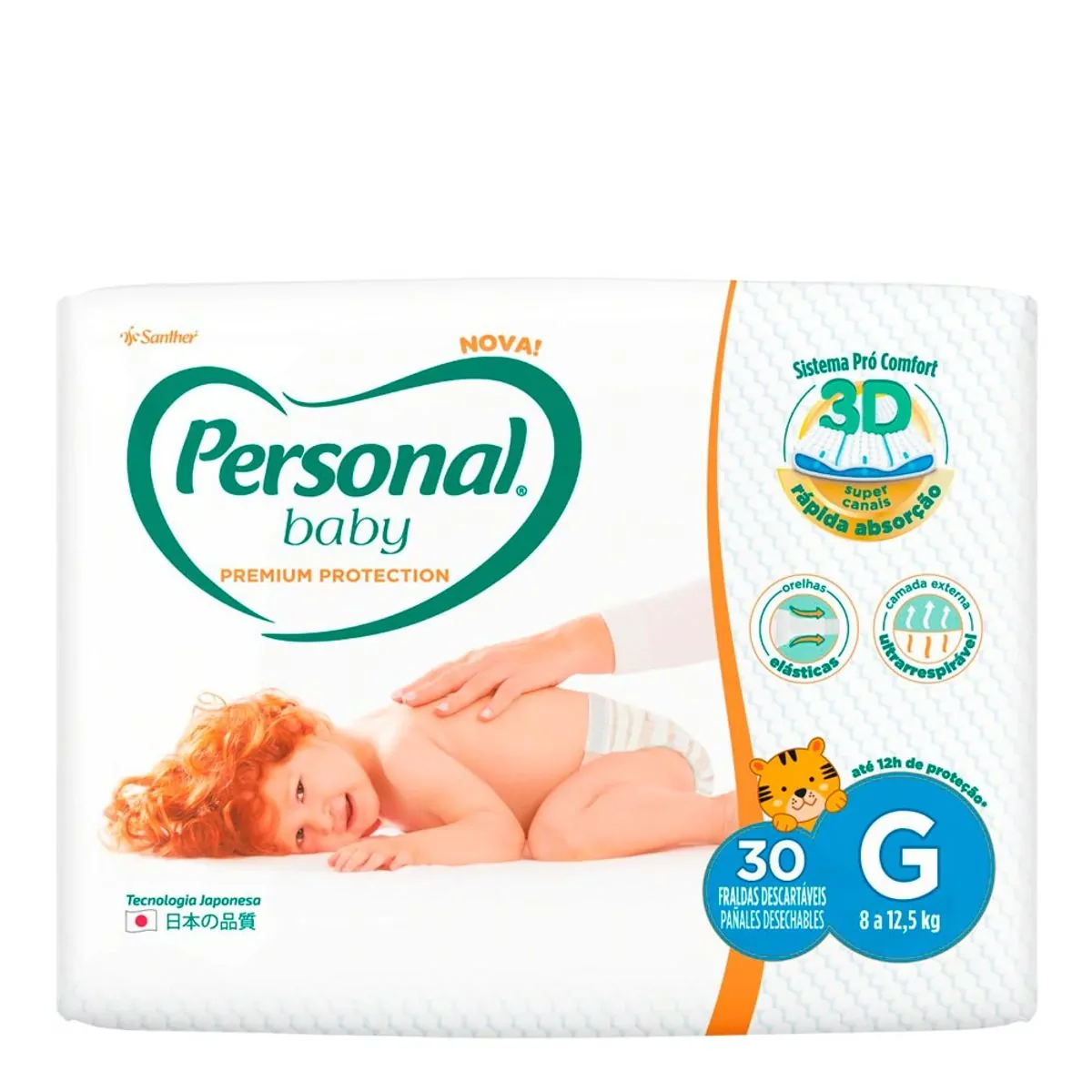 Imagem do produto FRALDA DESCARTAVEL PERSONAL PREMIUM MEGA TAMANHO G COM 30 UNIDADES
