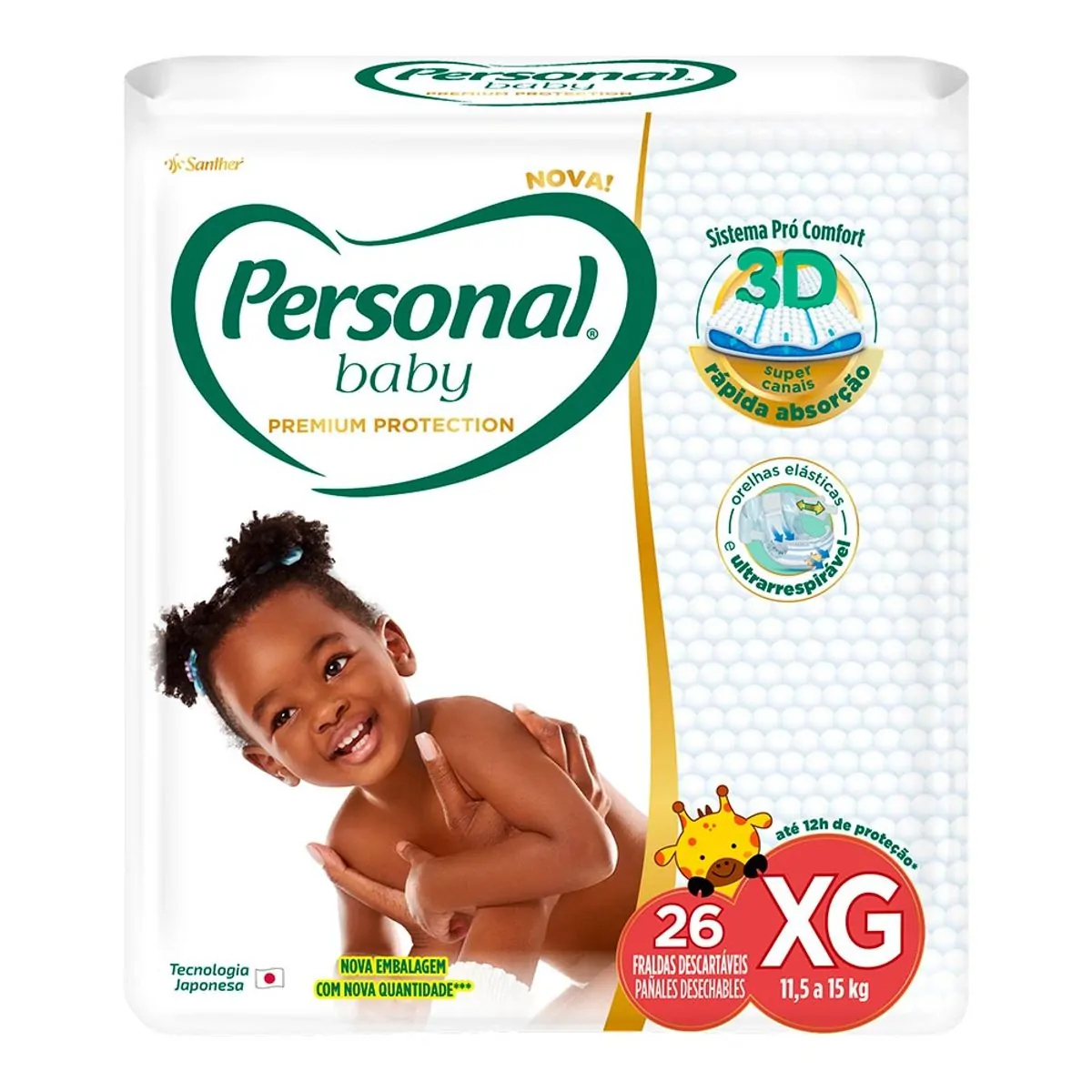 Imagem do produto FRALDA DESCARTAVEL PERSONAL PREMIUM MEGA TAMANHO XG COM 26 UNIDADES