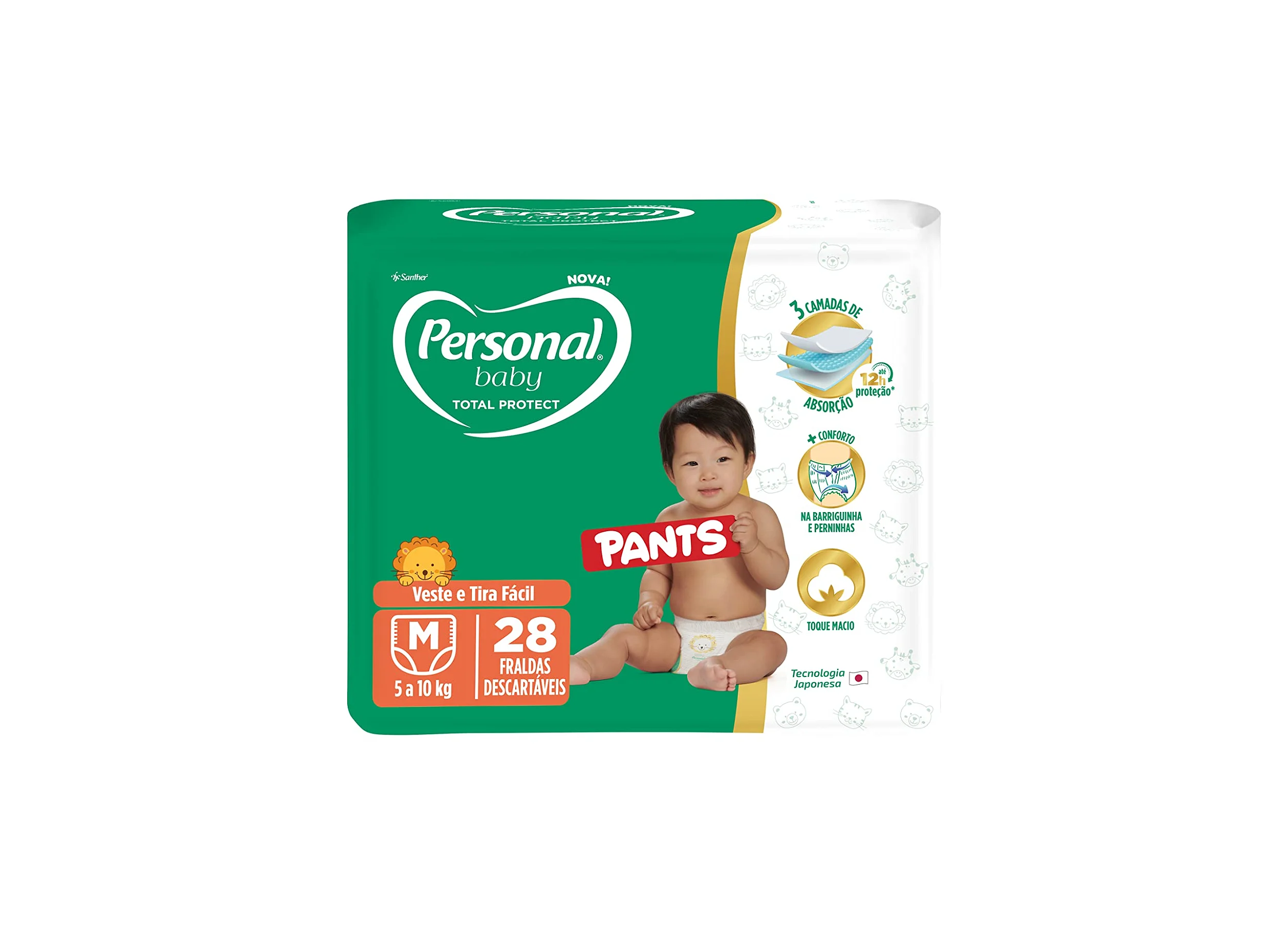 Imagem do produto FRALDA DESCARTAVEL PERSONAL PROTECT PANTS JUMBO TAMANHO M COM 28 UNIDADES