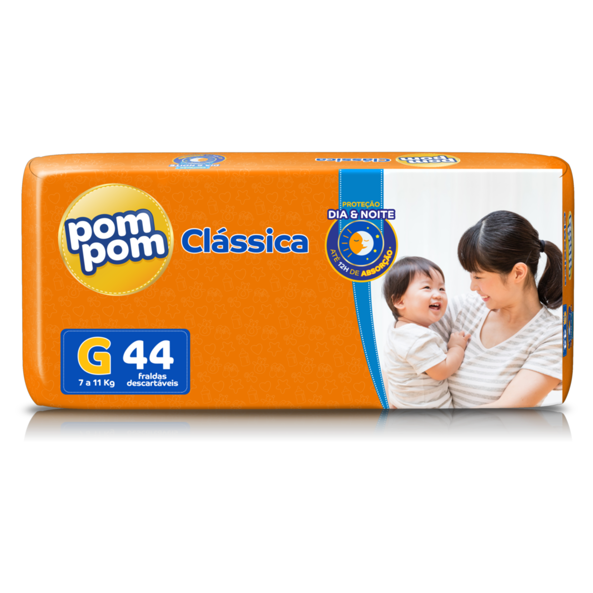 Imagem do produto FRALDA DESCARTAVEL POMPOM CLASSIC MEGA TAMANHO G COM 44 UNIDADES