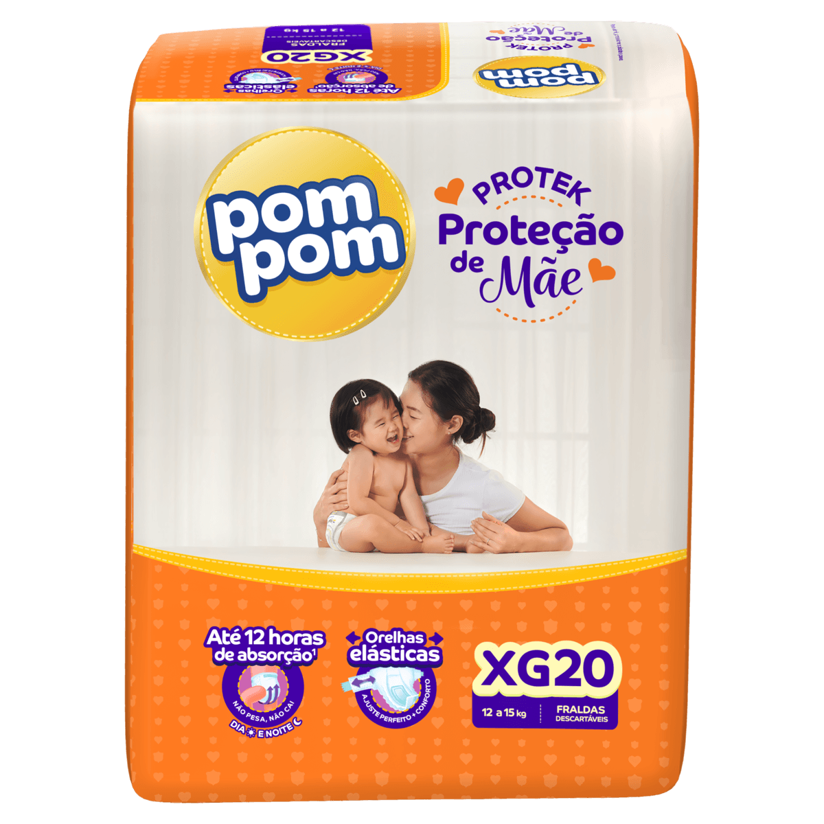 Imagem do produto FRALDA DESCARTAVEL POMPOM TAMANHO XG COM 20 UNIDADES