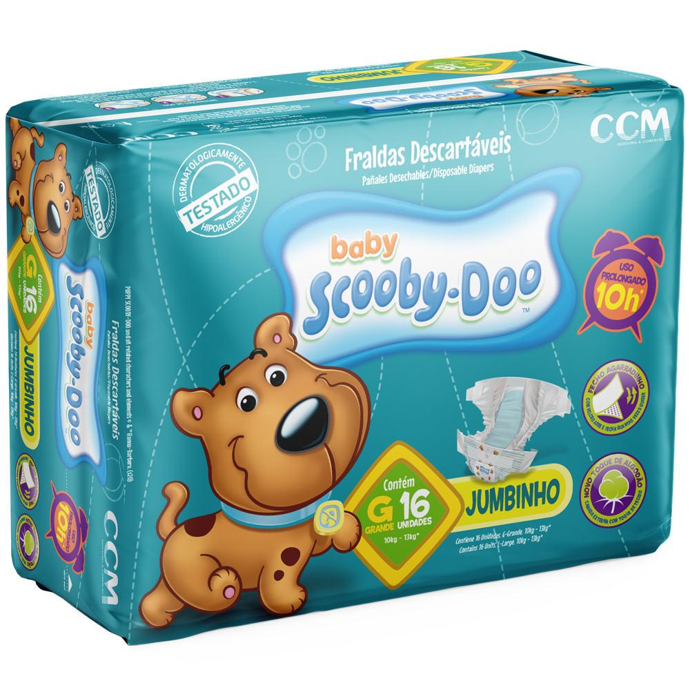 Imagem do produto FRALDA DESCARTAVEL SCOOBY DOO BABY JUMBINHO TAMANHO G COM 18 UNIDADES