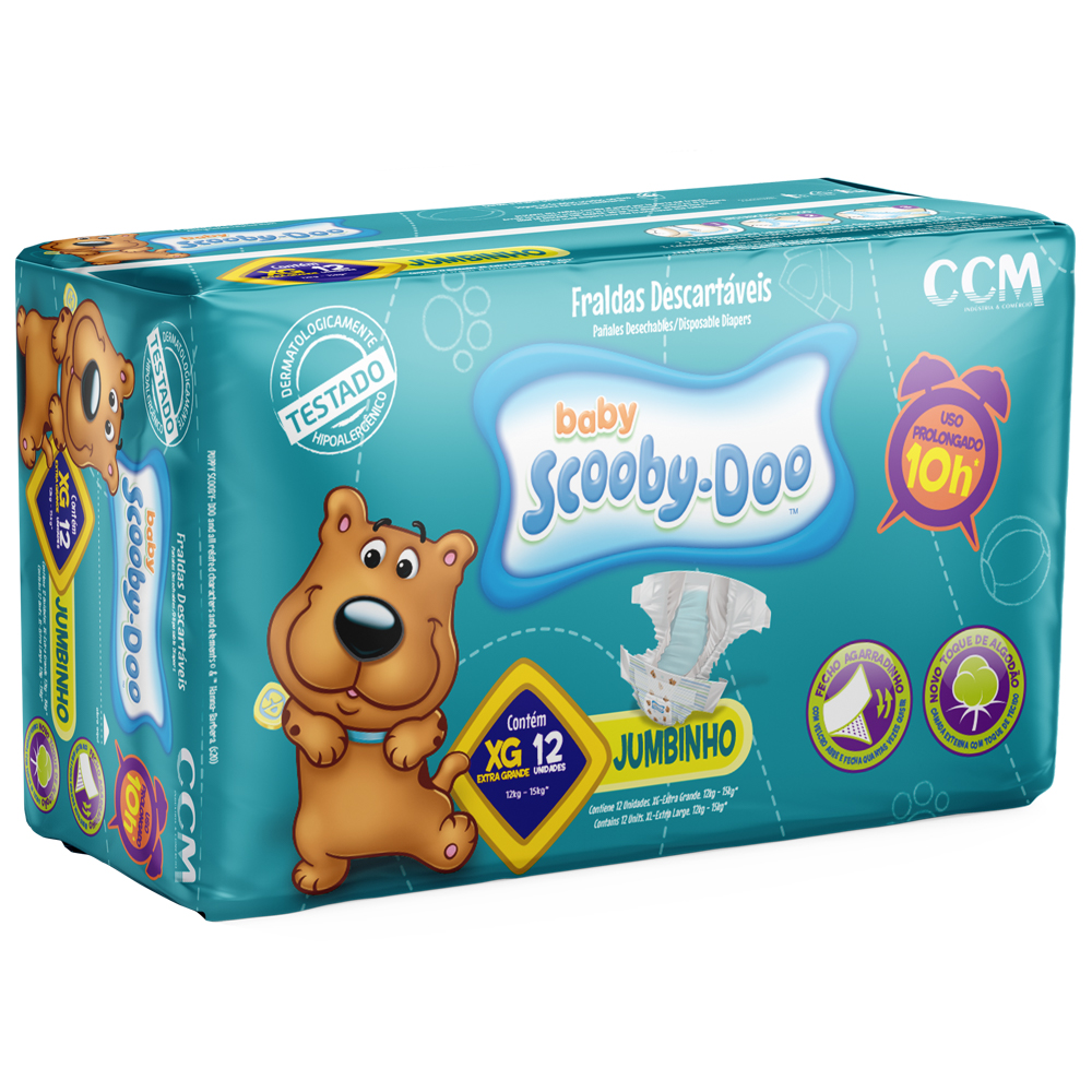 Imagem do produto FRALDA DESCARTAVEL SCOOBY DOO BABY JUMBINHO TAMANHO XG COM 12 UNIDADES