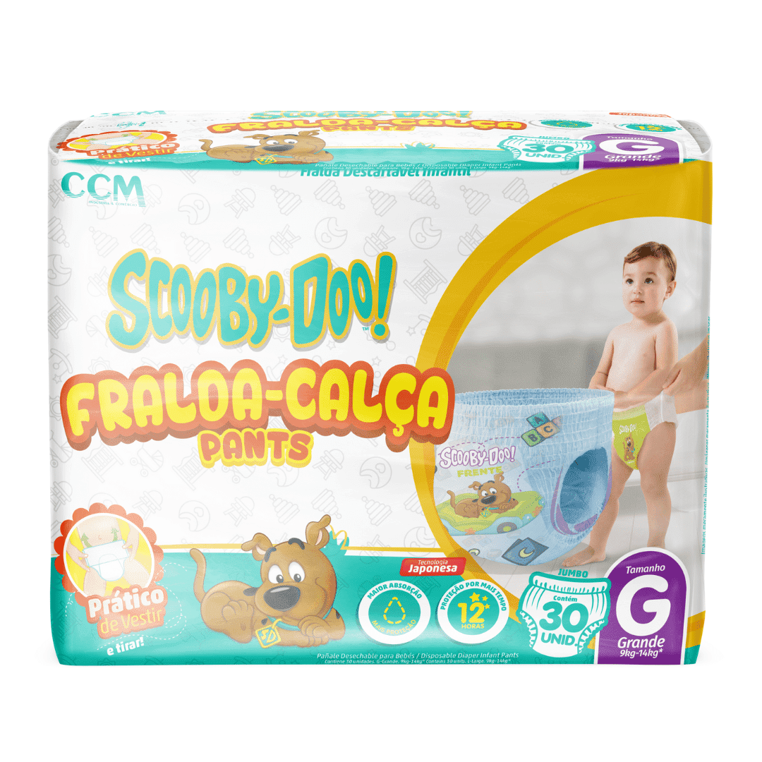 Imagem do produto FRALDA DESCARTAVEL SCOOBY DOO ROUPINHA JUMBO TAMANHO G COM 30 UNIDADES