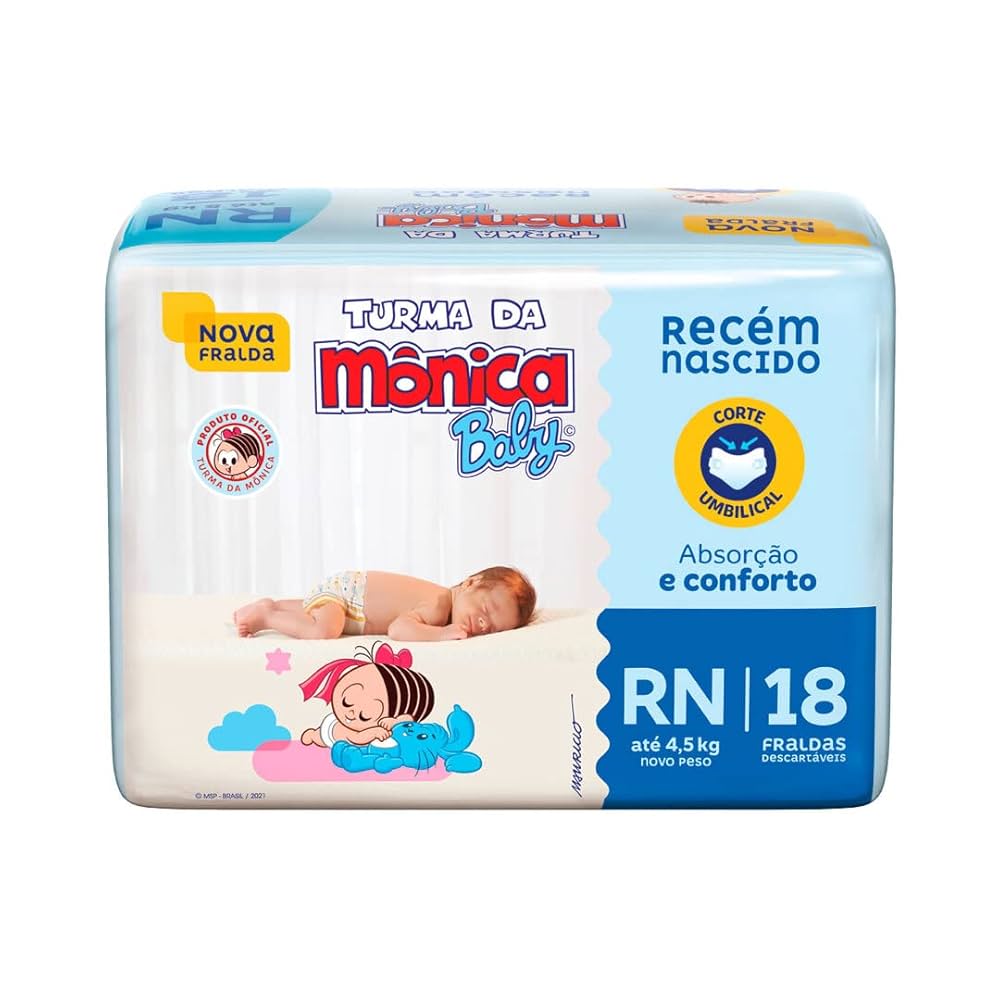 Imagem do produto FRALDA DESCARTAVEL TURMA DA MONICA JUMBINHO TAMANHO RN COM 18 UNIDADES