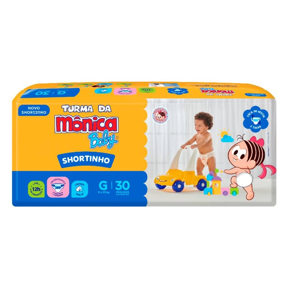 Imagem do produto FRALDA DESCARTAVEL TURMA DA MONICA SHORT JUMBO TAMANHO G COM 30 UNIDADES
