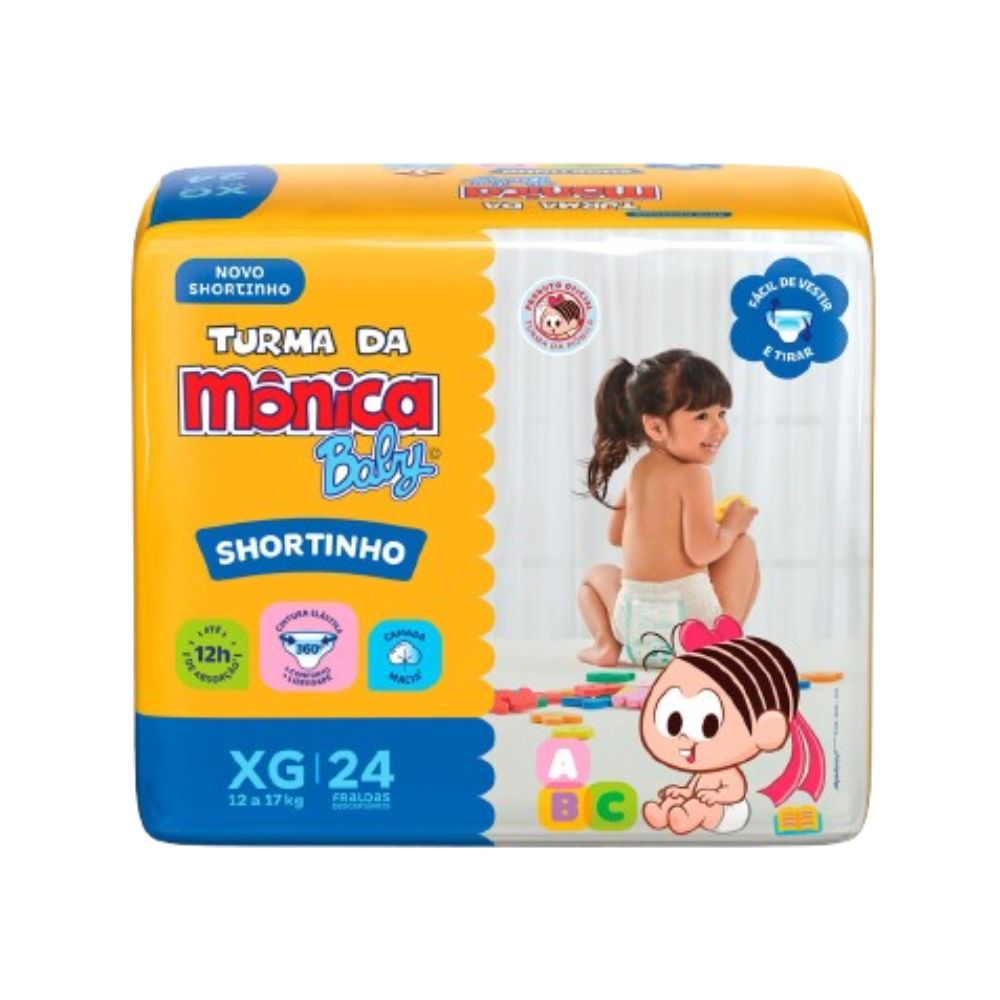 Imagem do produto FRALDA DESCARTAVEL TURMA DA MONICA SHORT JUMBO TAMANHO XG COM 24 UNIDADES
