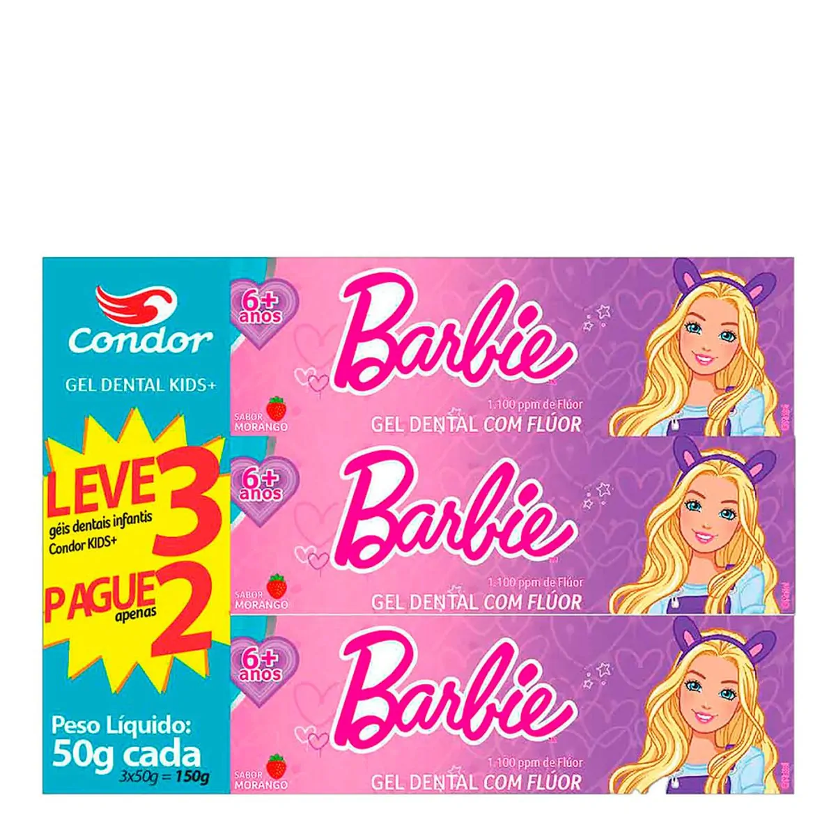 Imagem do produto GEL DENTAL CONDOR BARBIE KIDS 50G LEVE 3 PAGUE 2