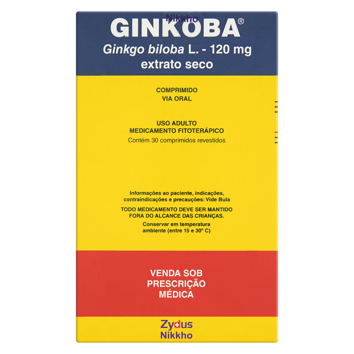 Thumbnail de GINKOBA 120MG ZYDUS NIKKHO CAIXA COM 30 COMPRIMIDOS REVESTIDOS