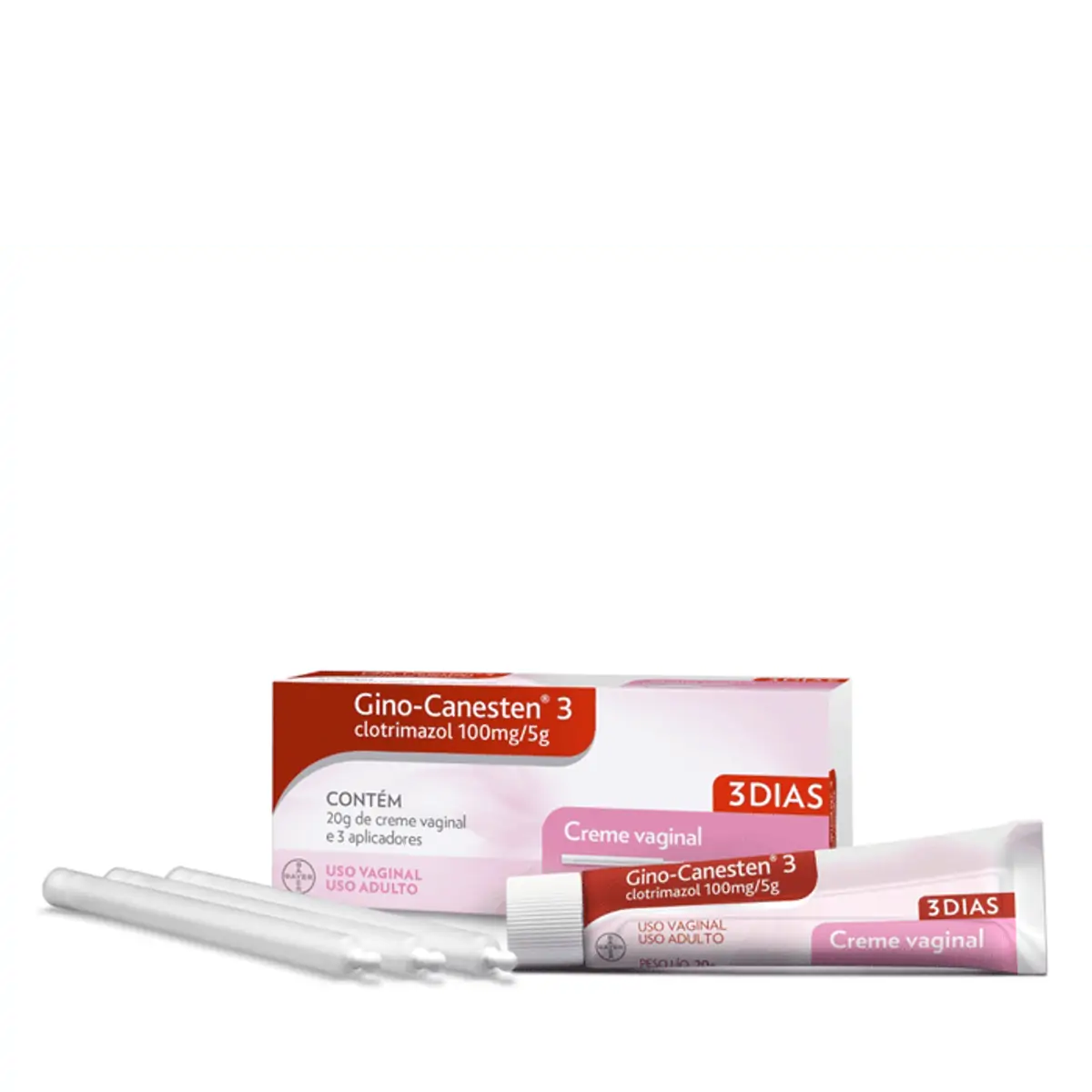 GINO-CANESTEN 20MG/G CREME VAGINAL BISNAGA COM 20G E 3 APLICADORES