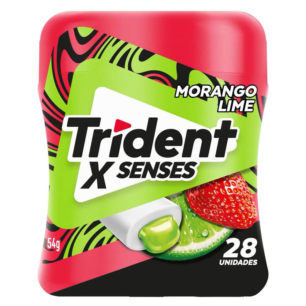 Imagem do produto GOMA DE MASCAR TRIDENT X SENSES MORANGO LIME MONDELEZ 54G