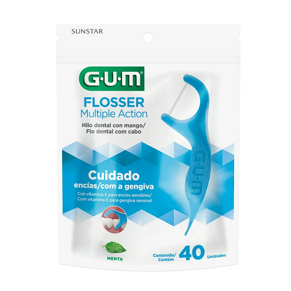 Imagem do produto HASTES COM FIO DENTAL GUM FLOSSER MULTIPACK COM 40 UNIDADES