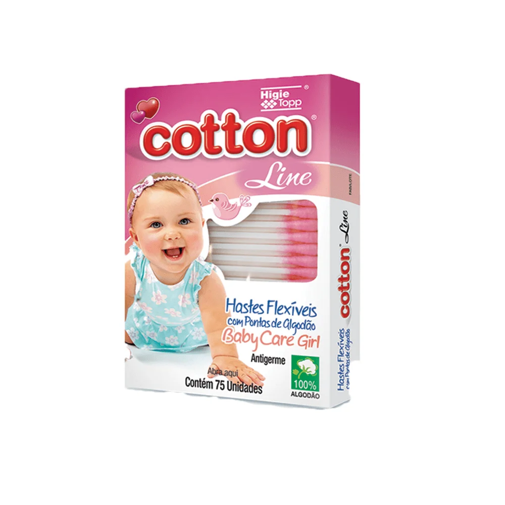 Imagem do produto HASTES FLEXIVEIS BABY CARE GIRL COM 75 UNIDADES