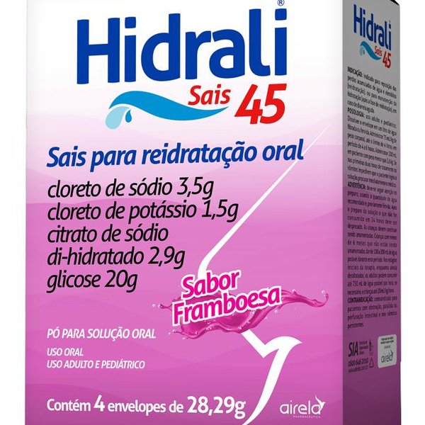 Imagem do produto HIDRALI PO 28,29G SABOR FRAMBOESA 4 ENVELOPES