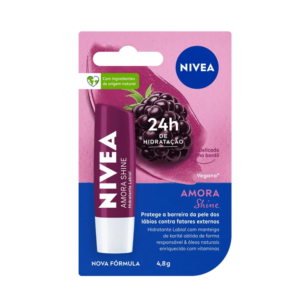 Imagem do produto HIDRATANTE LABIAL NIVEA AMORA SHINE 4,8G