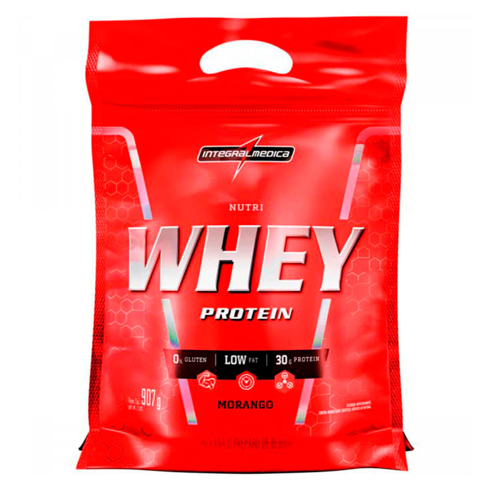 Thumbnail de HIPERCALORICO NUTRIWHEY INTEGRALMEDICA SABOR MORANGO REFIL 907G