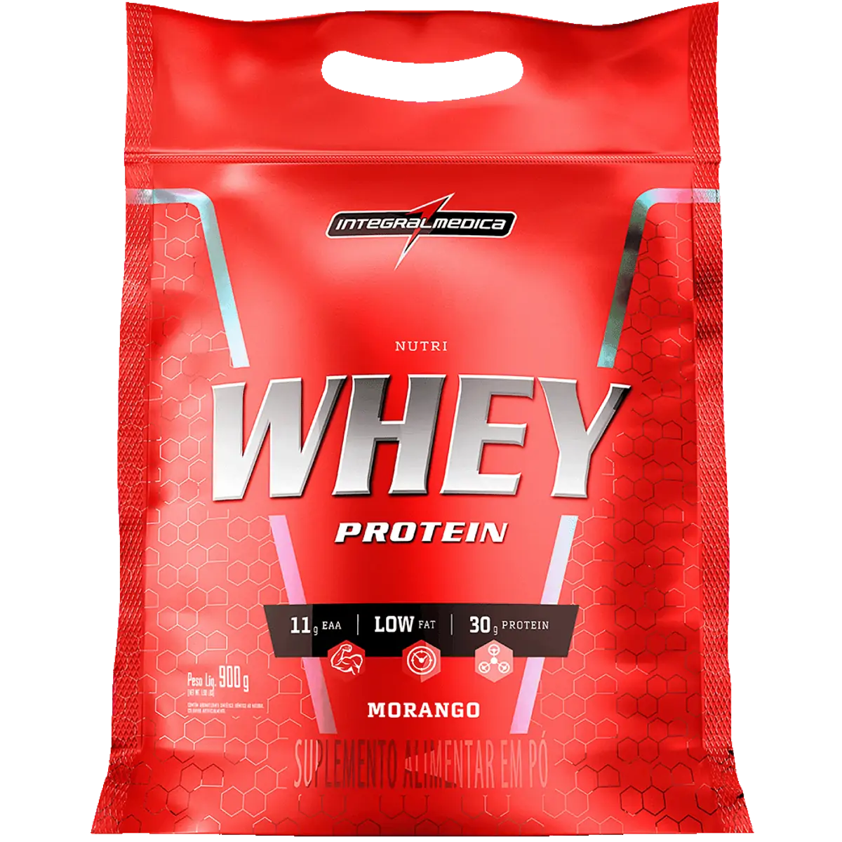 Imagem do produto HIPERCALORICO NUTRIWHEY INTEGRALMEDICA SABOR MORANGO REFIL 907G