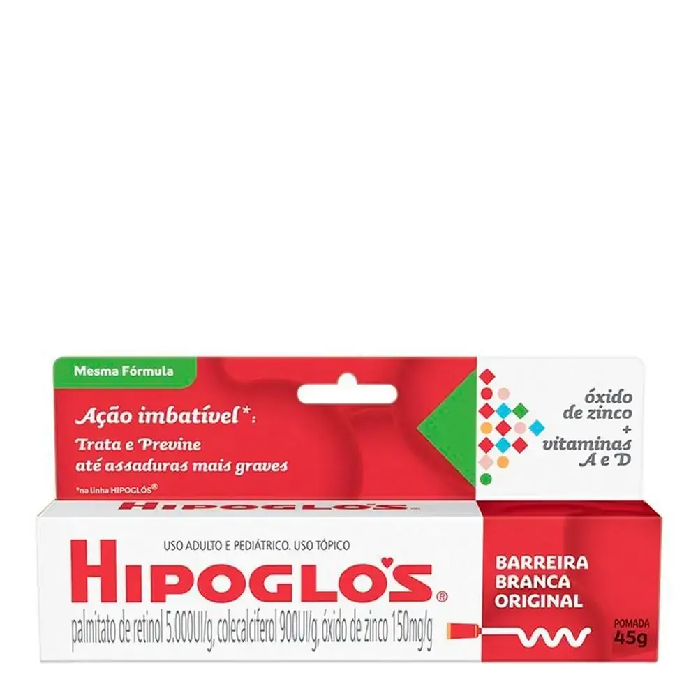 Imagem do produto HIPOGLOS 5000UI+900UI/G+150MG/G POMADA DERMATOLOGICA 45G