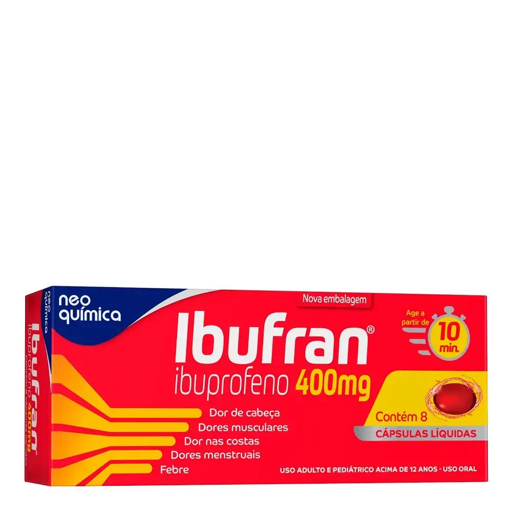 Imagem do produto IBUFRAN 400MG NEO QUIMICA CAPSULA GELATINOSA MOLE CAIXA COM 8