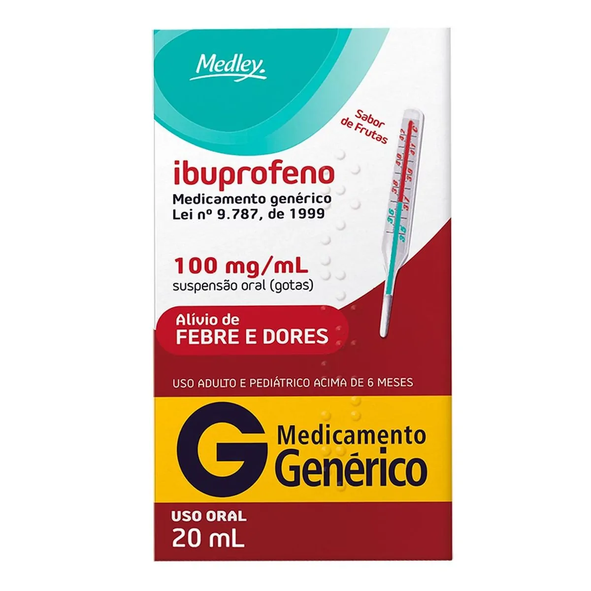 Imagem do produto IBUPROFENO 100MG SANOFI/MEDLEY SUSPENSAO GOTAS 20ML