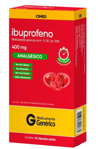 Imagem do produto IBUPROFENO 400MG CIMED BLISTER COM 10 CAPSULAS