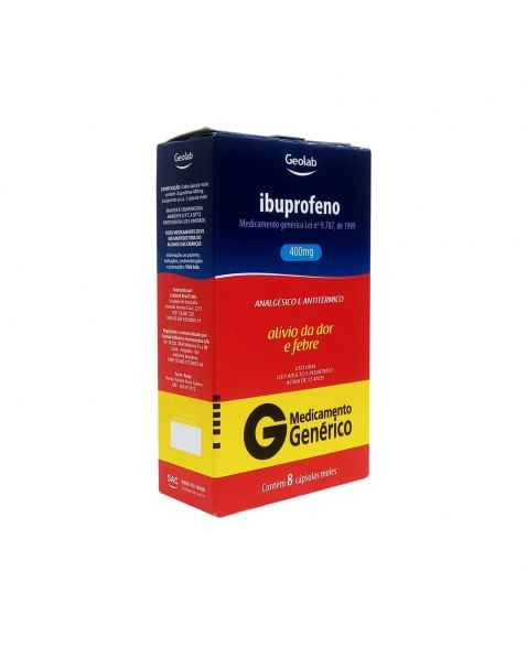 Imagem do produto IBUPROFENO 400MG GEOLAB CAIXA COM 8 CAPSULAS
