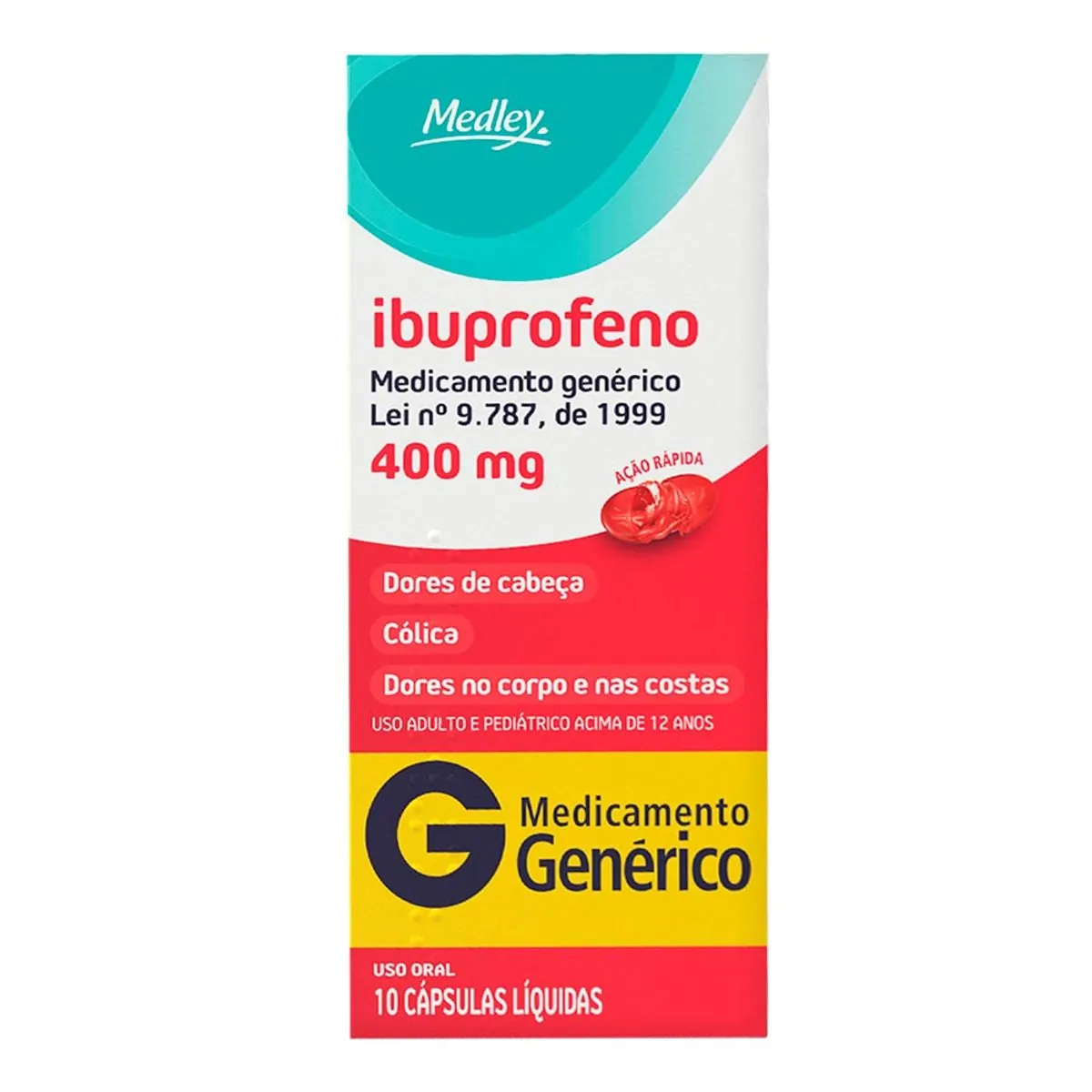 Thumbnail de IBUPROFENO 400MG SANOFI/MEDLEY CAIXA COM 10 CAPSULAS