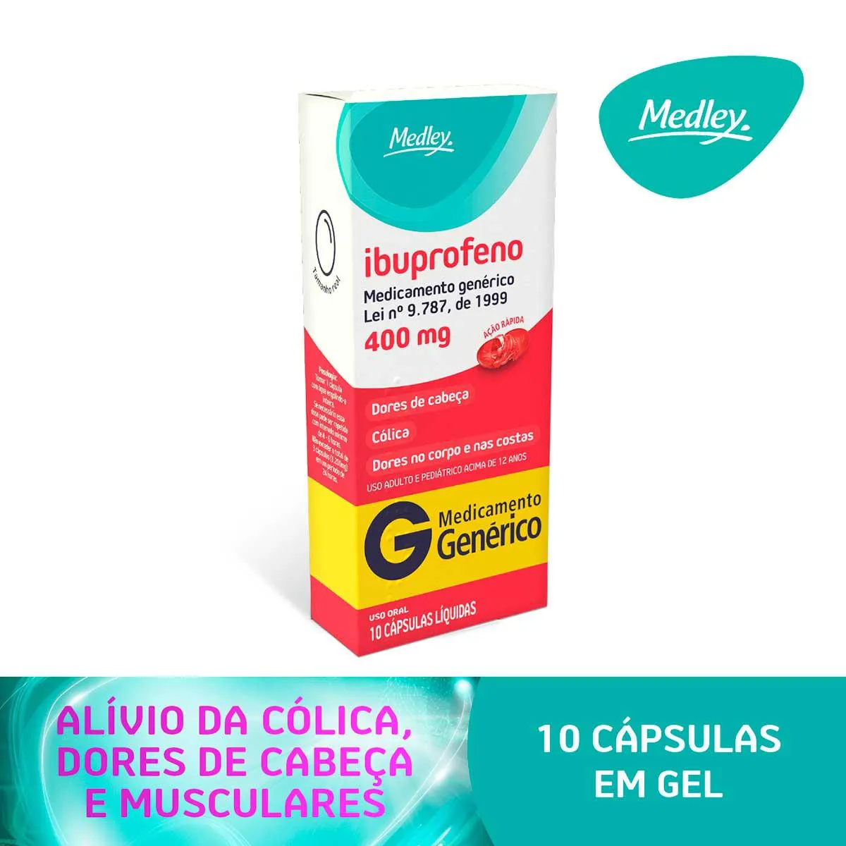 Imagem do produto IBUPROFENO 400MG SANOFI/MEDLEY CAIXA COM 10 CAPSULAS