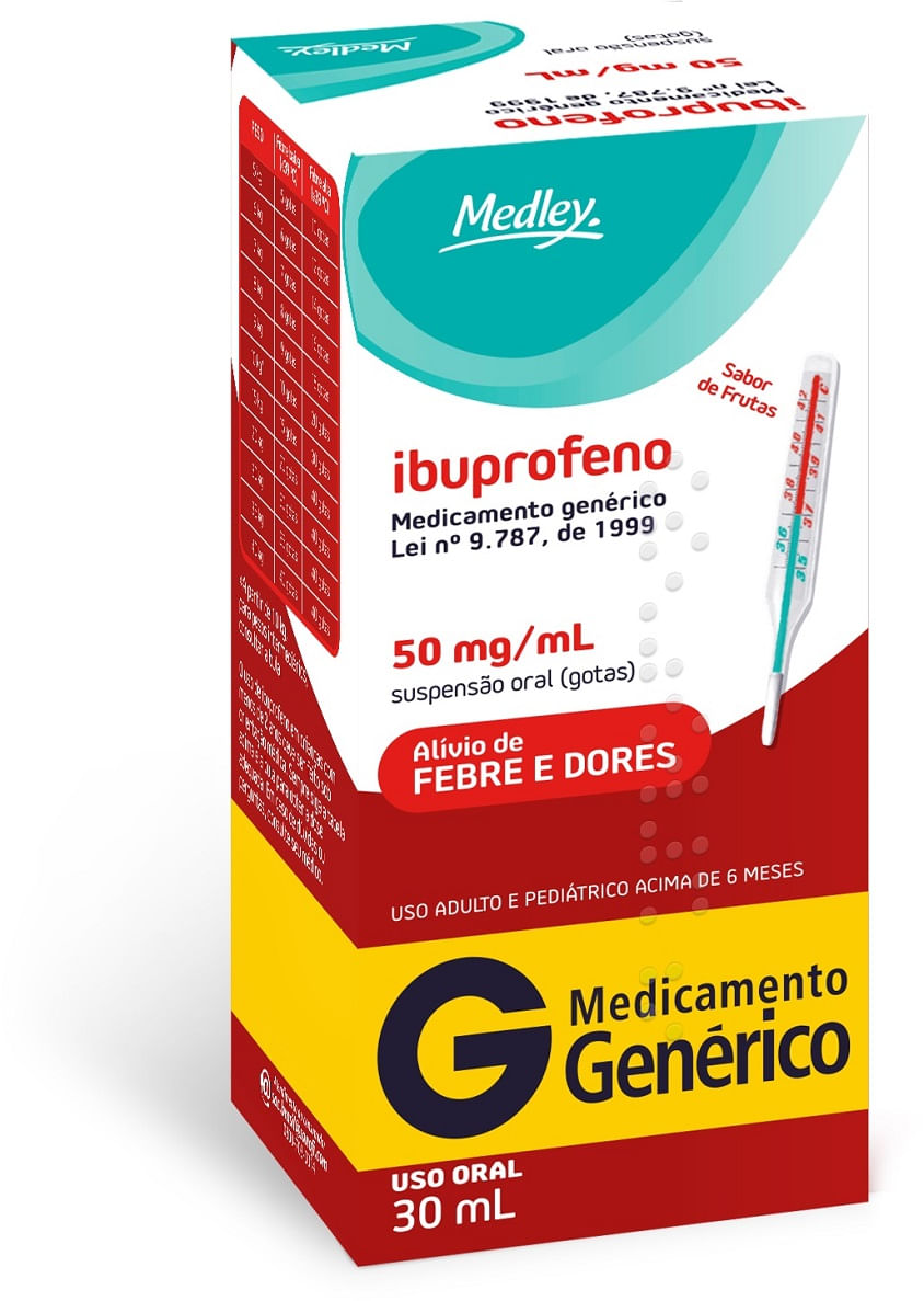 Imagem do produto IBUPROFENO 50MG/ML SANOFI/MEDLEY SUSPENSAO GOTAS 30ML